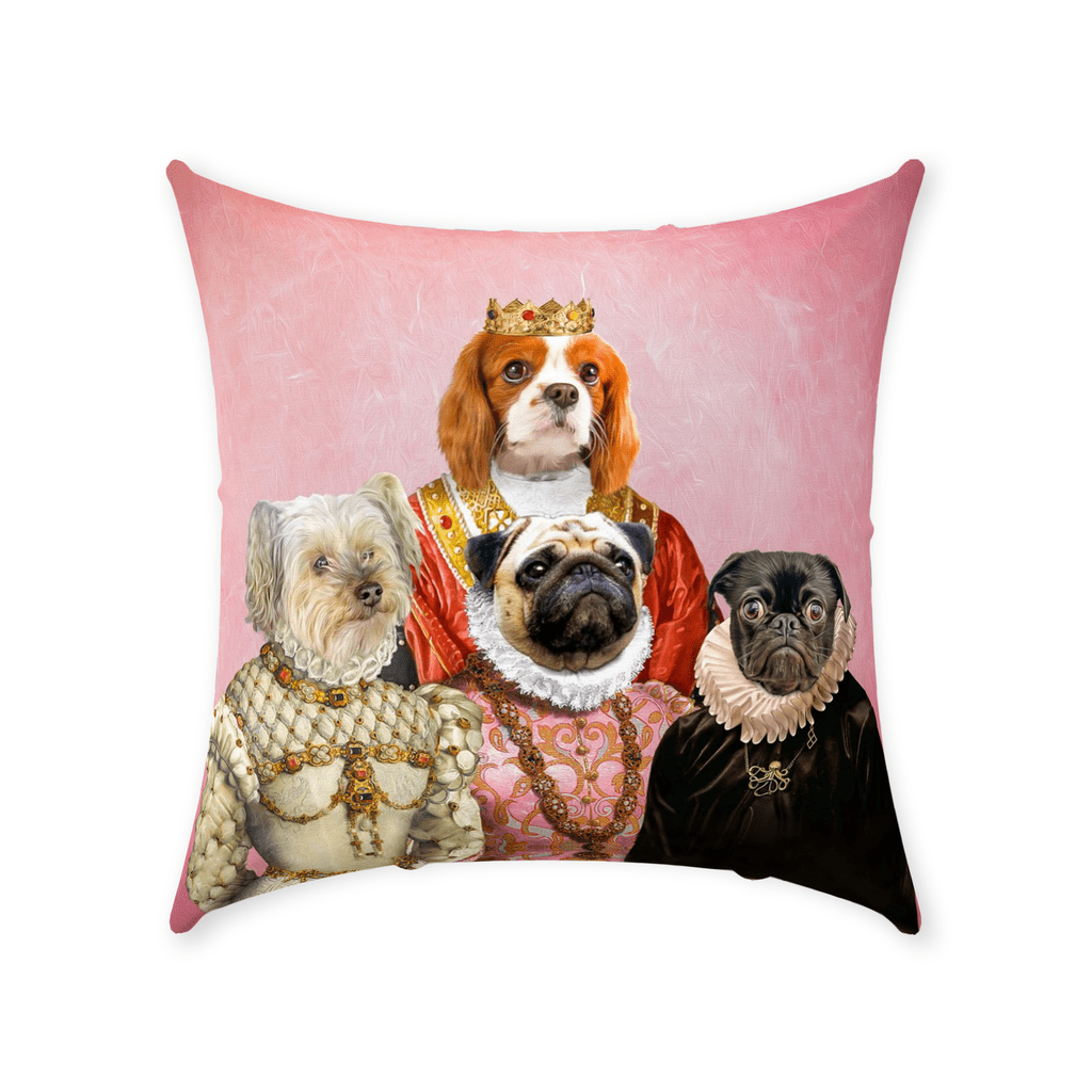 &#39;The Royal Ladies&#39; Personalized 4 Pet Throw Pillow