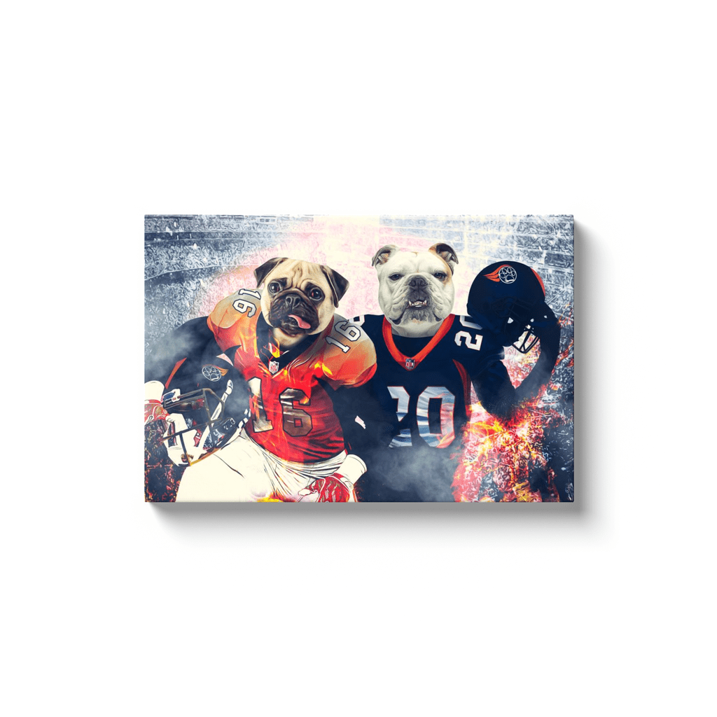 &#39;Denver Doggos&#39; Personalized 2 Pet Canvas
