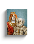 Lienzo Personalizado 'Reina y Princesa' 2 Mascotas