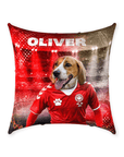 'Denmark Doggos Soccer' Personalized Pet Throw Pillow