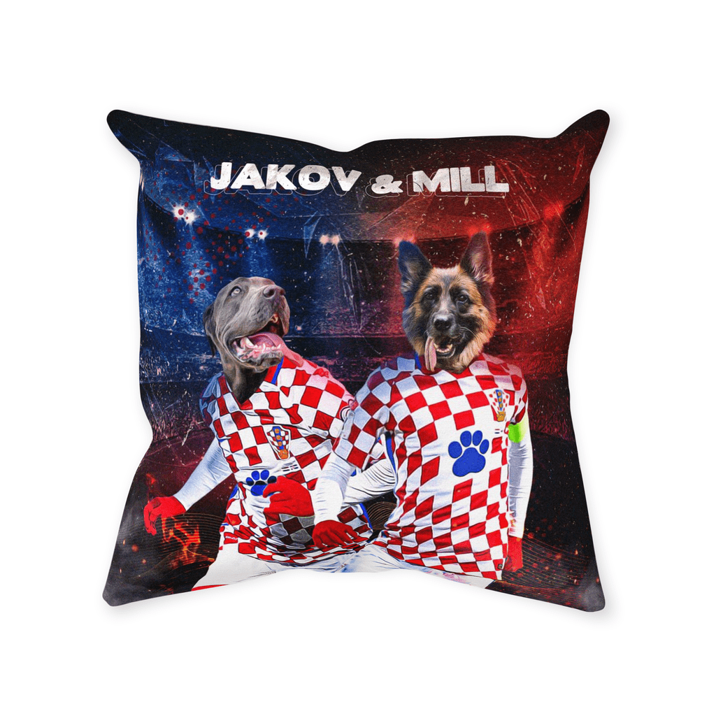 &#39;Croatia Doggos&#39; Personalized 2 Pet Throw Pillow