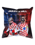 'Croatia Doggos' Personalized 2 Pet Throw Pillow