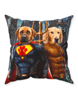 'Superdog & Aquadog' Personalized 2 Pet Throw Pillow