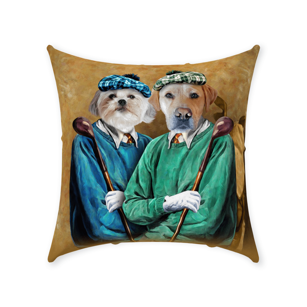 &#39;The Golfers&#39; Personalized 2 Pet Throw Pillow