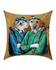 'The Golfers' Personalized 2 Pet Throw Pillow