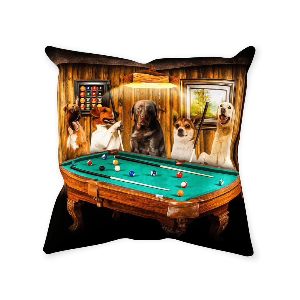 &#39;The Pool Players&#39; Personalized 5 Pet Throw Pillow