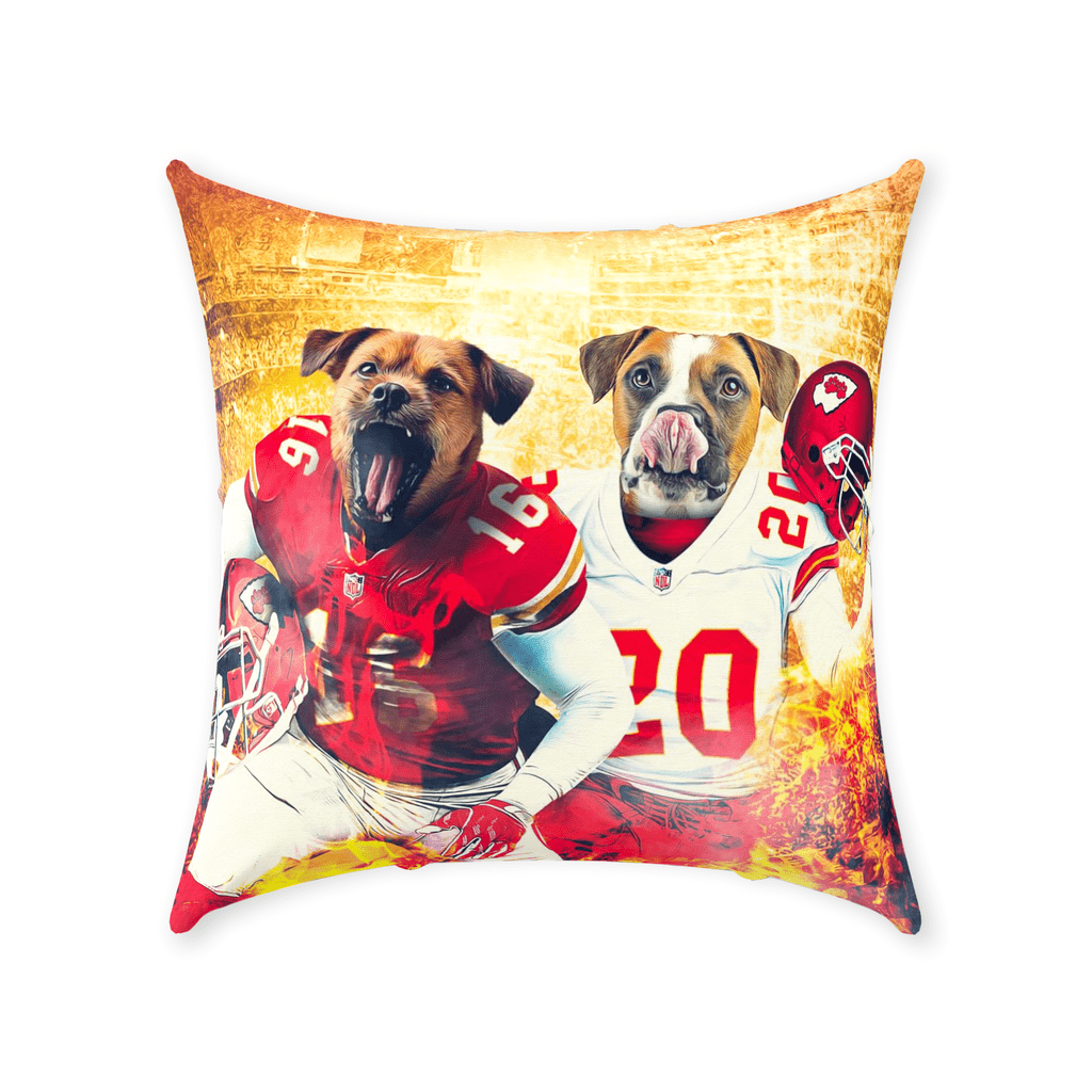 &#39;Kansas City Doggos&#39; Personalized 2 Pet Throw Pillow