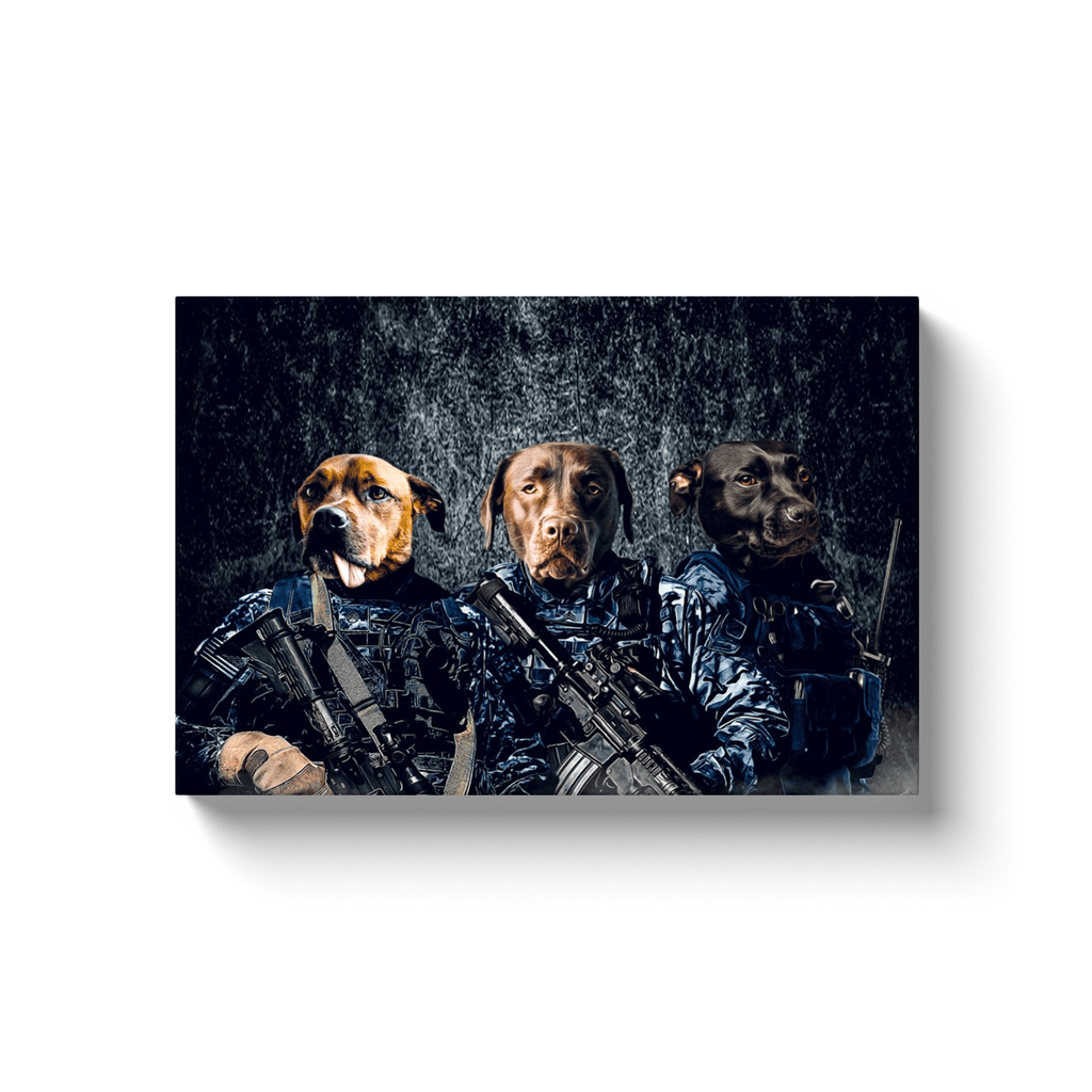 &#39;The Navy Veterans&#39; Personalized 3 Pet Canvas