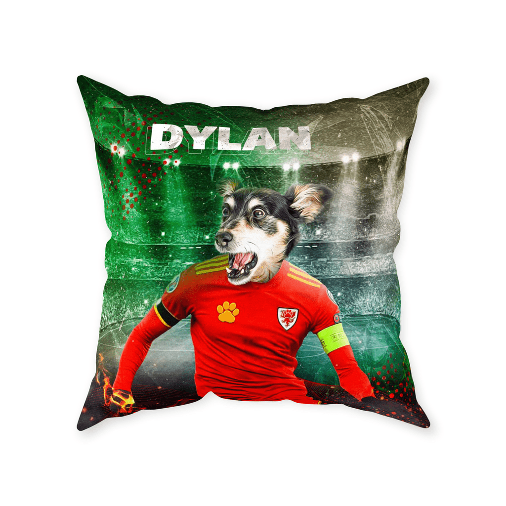 &#39;Wales Doggos Soccer Personalized Pet Throw Pillow