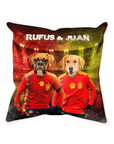 Cojín para 2 mascotas personalizado 'Spain Doggos Soccer'