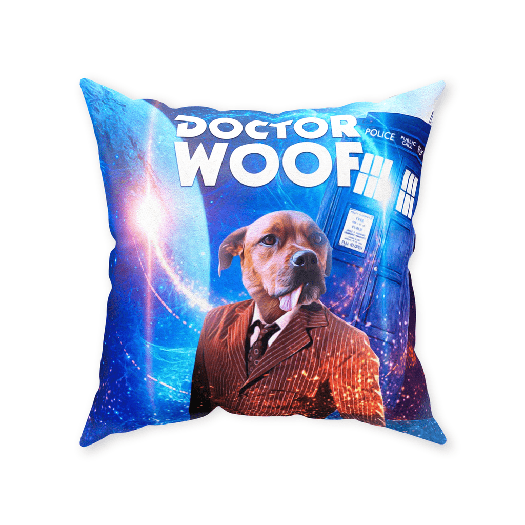 &#39;Dr. Woof (Male)&#39; Personalized Pet Throw Pillow