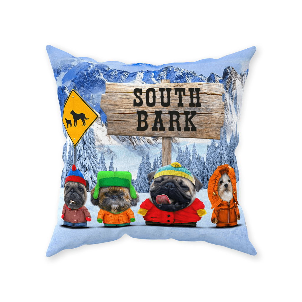 &#39;South Bark&#39; Personalized 4 Pet Throw Pillow