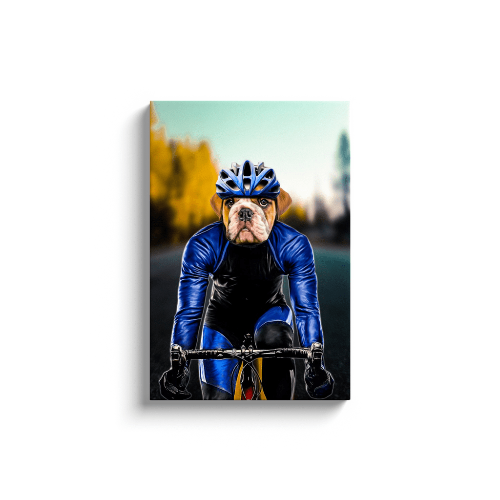 Lienzo personalizado para mascotas &#39;El ciclista masculino&#39;
