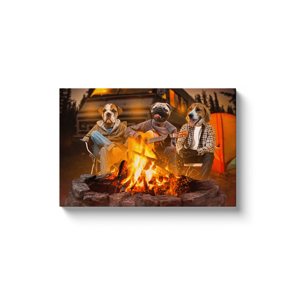 &#39;The Campers&#39; Personalized 3 Pet Canvas