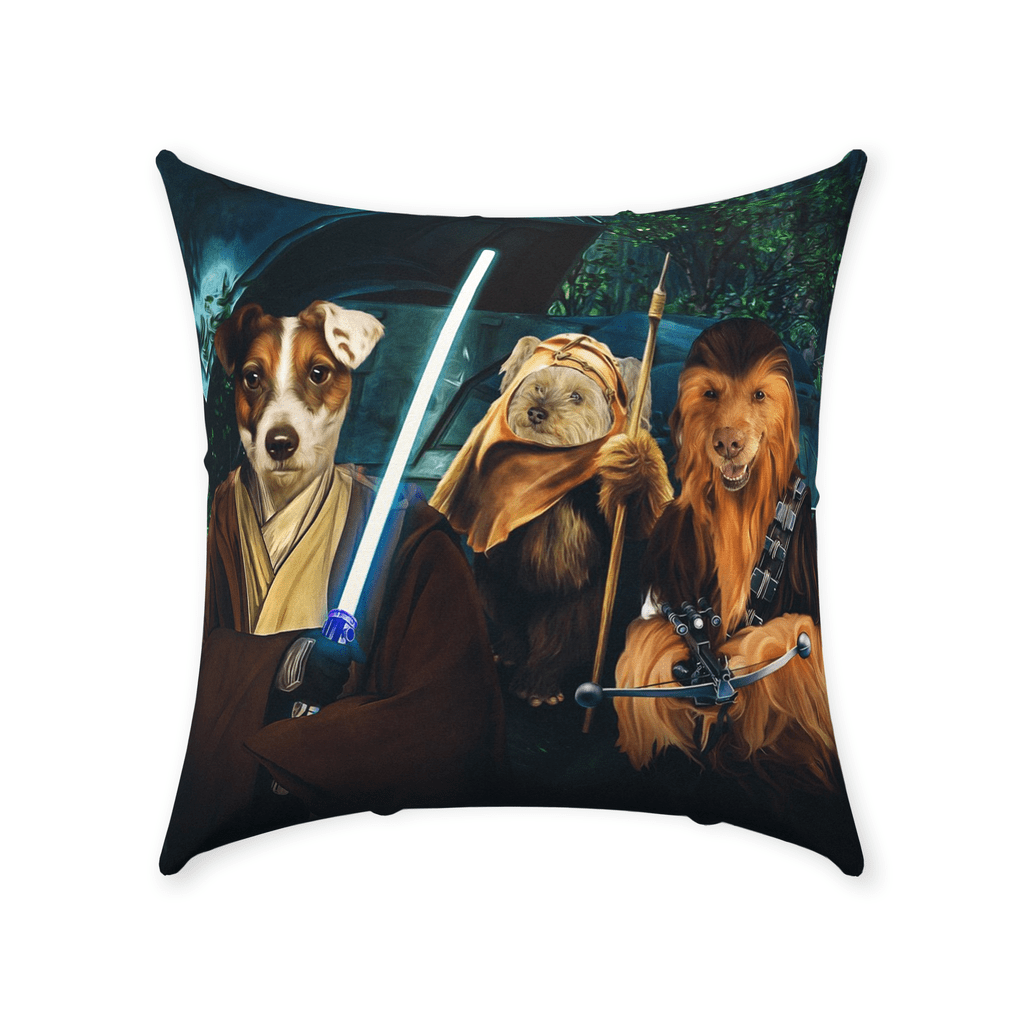 &#39;Star Woofers 2&#39; Personalized 3 Pet Throw Pillow