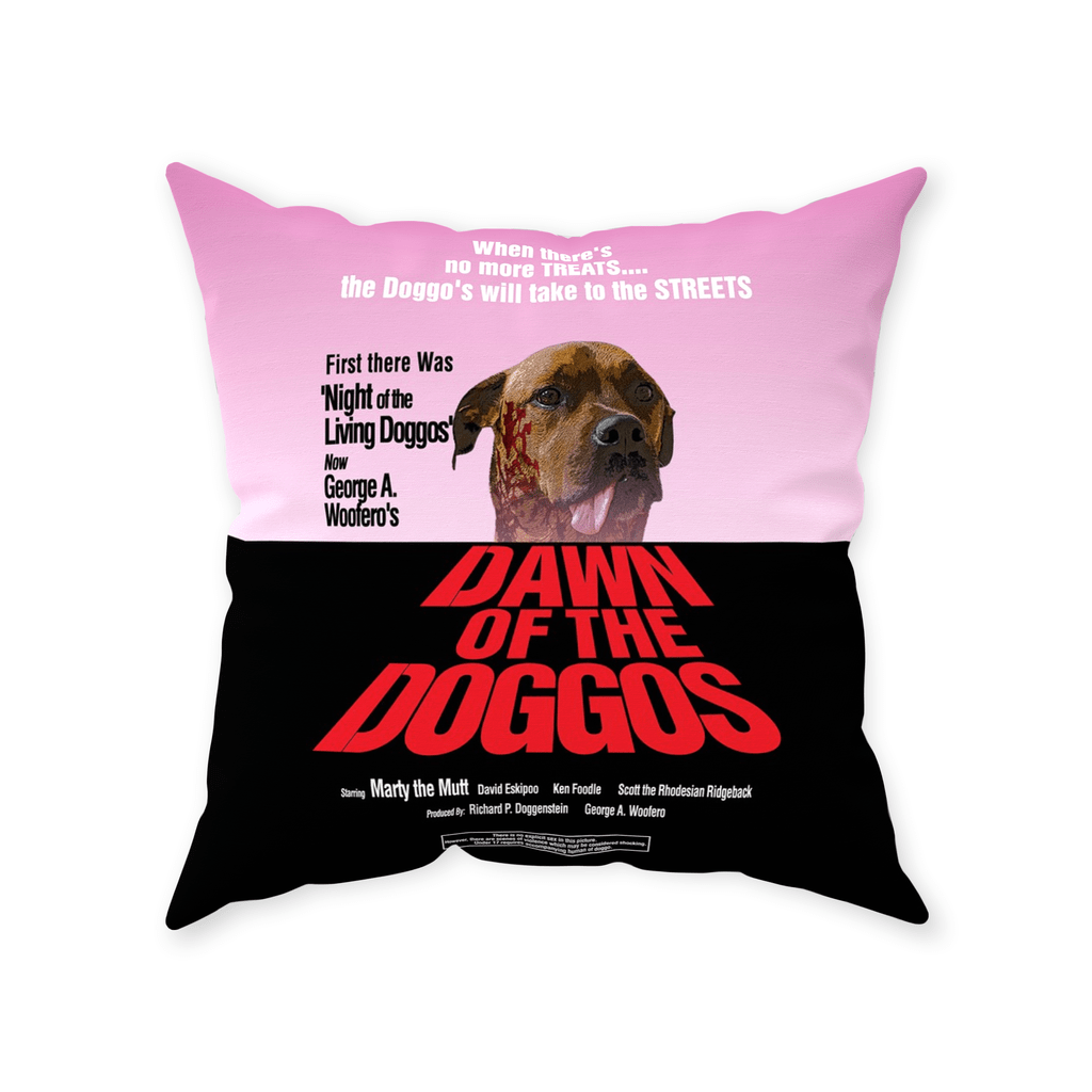 &#39;Dawn of the Doggos&#39; Personalized Pet Throw Pillow