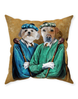 'The Golfers' Personalized 2 Pet Throw Pillow