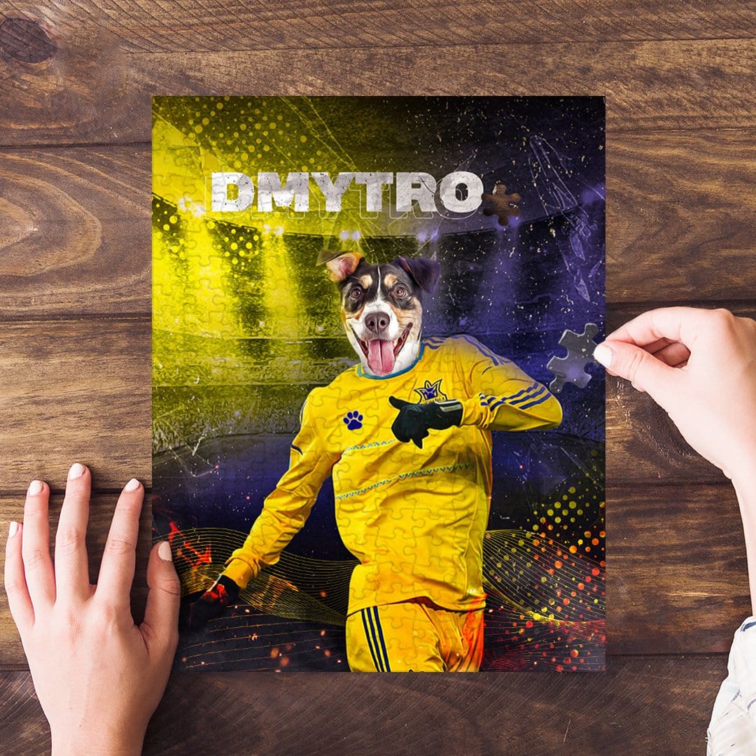 Puzzle personalizado para mascotas &#39;Ukraine Doggos Euro Football&#39;