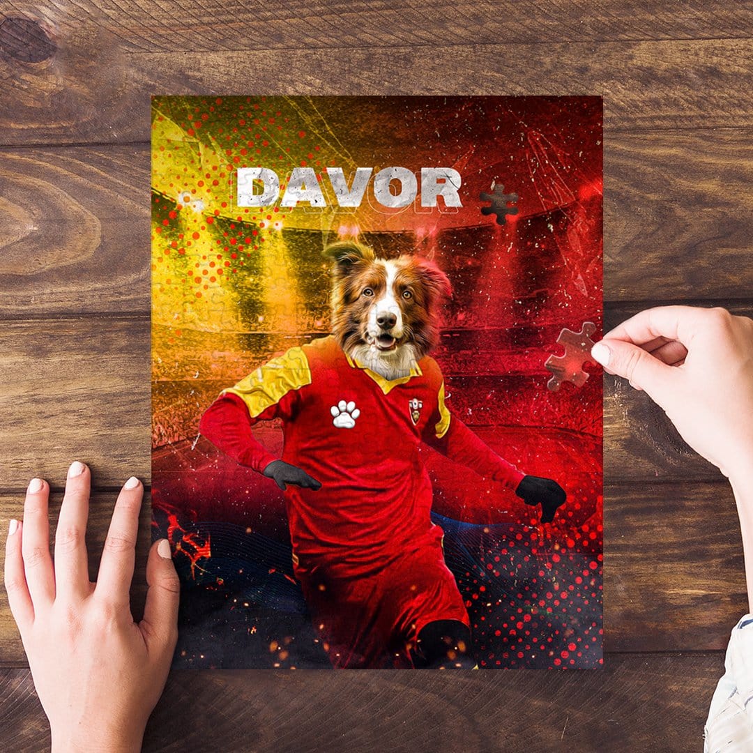 Puzzle personalizado para mascotas &#39;Montenegro Doggos Soccer&#39;