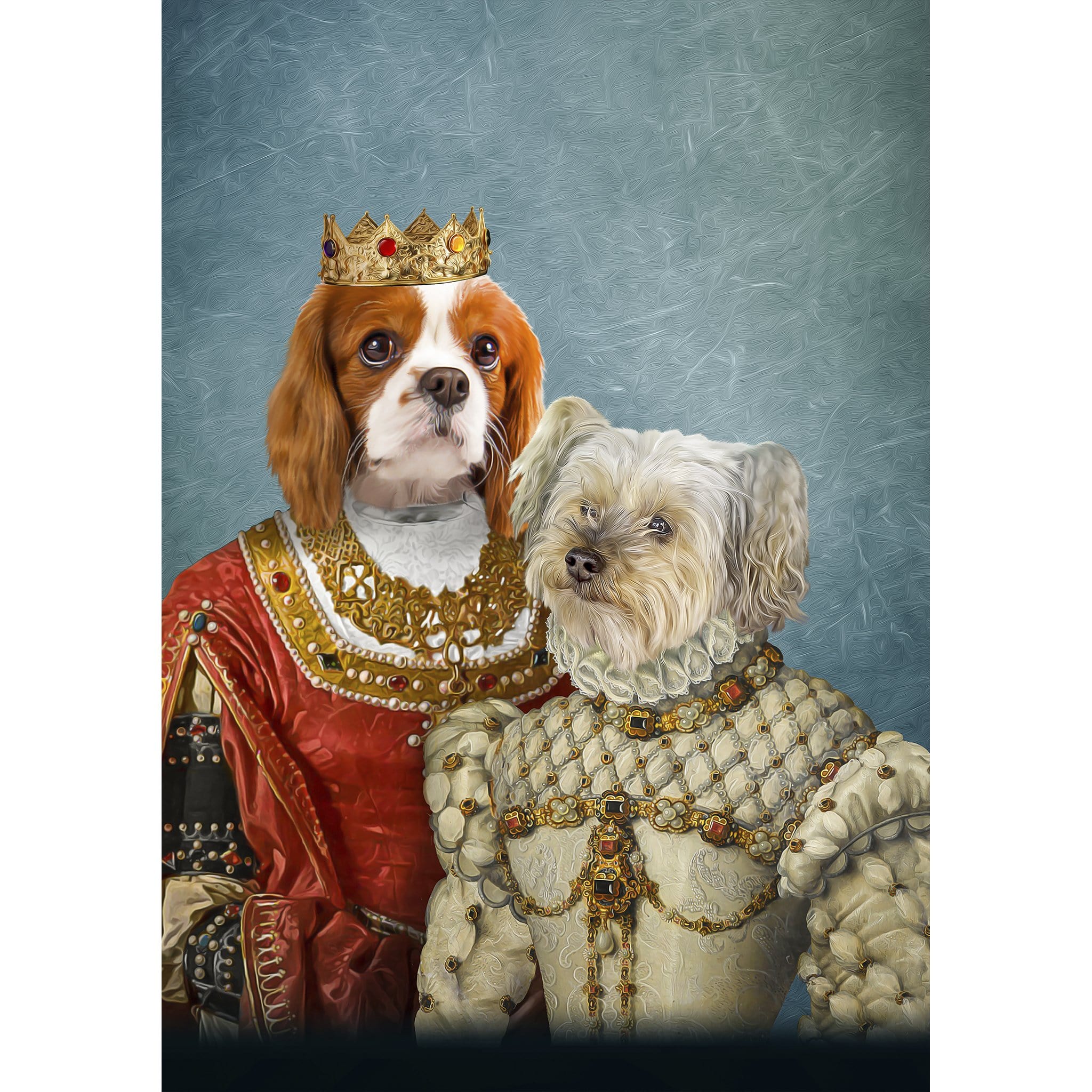 Retrato digital de 2 mascotas &#39;Reina y Princesa&#39;