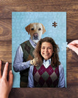 'Step Doggo & Human(Female)' Personalized Puzzle