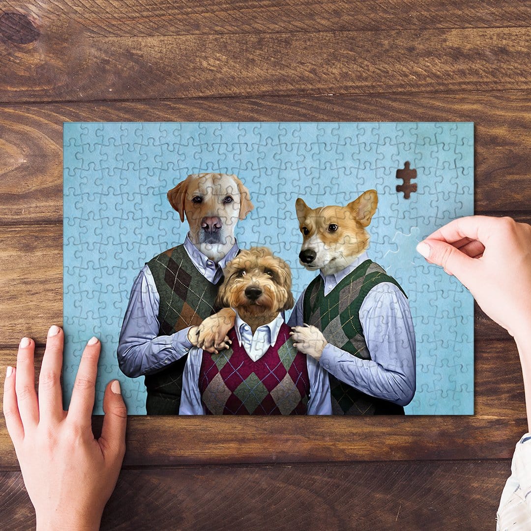 &#39;Step Doggos&#39; Personalized 3 Pet Puzzle
