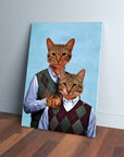 'Step-Kitties' Personalized 2 Cat Canvas