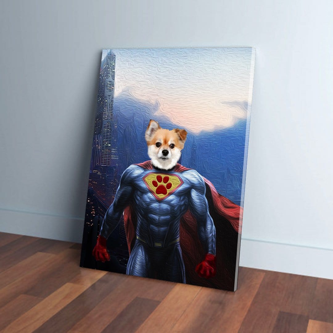 &#39;Super Dog&#39; Personalized Pet Canvas