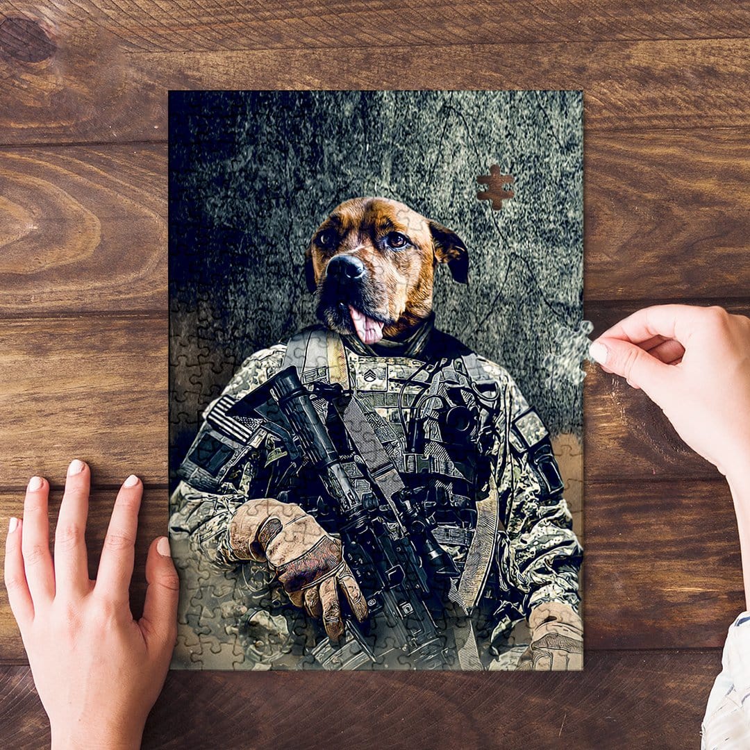 &#39;The Army Veteran&#39; Personalized Pet Puzzle