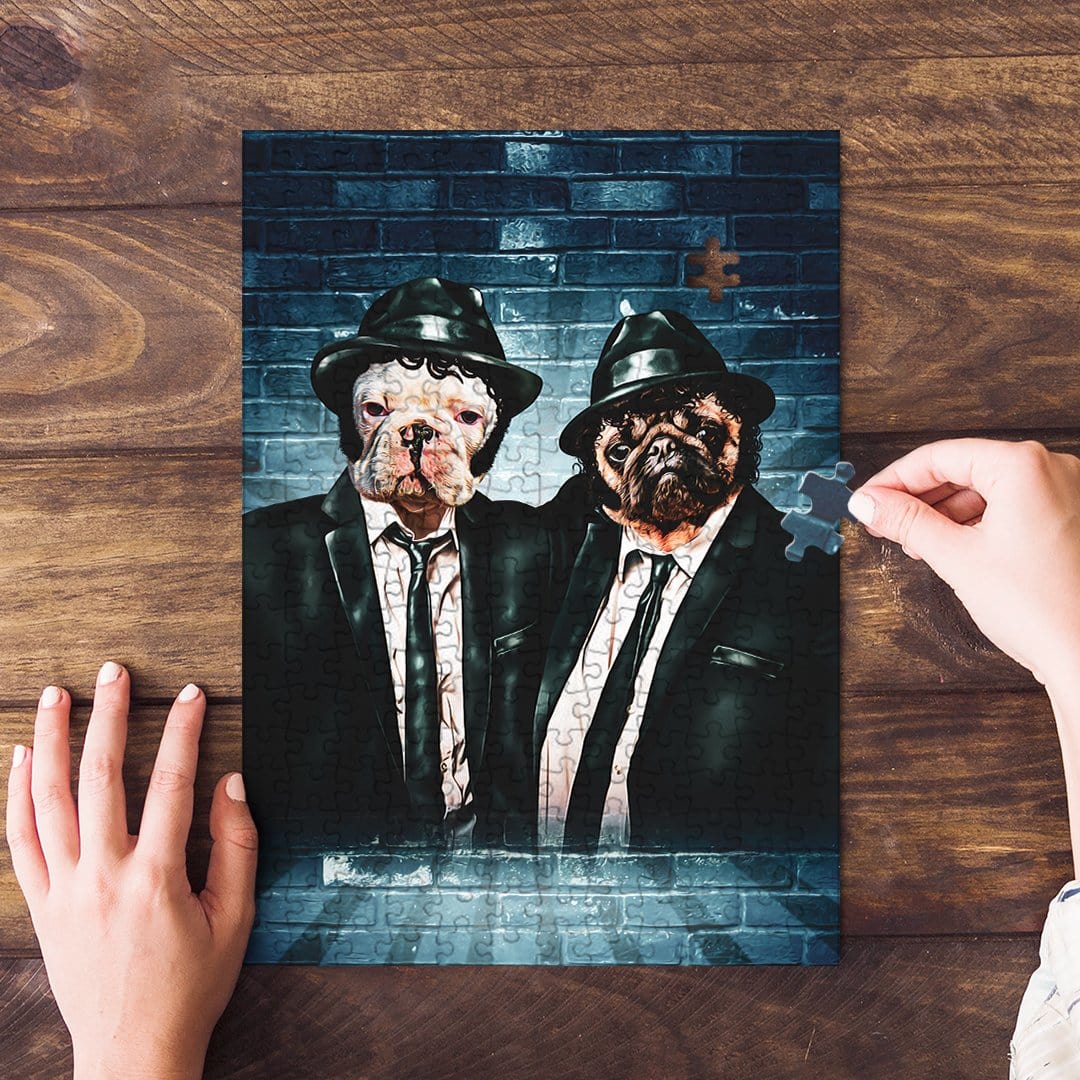 &#39;The Blues Doggos&#39; Personalized 2 Pet Puzzle