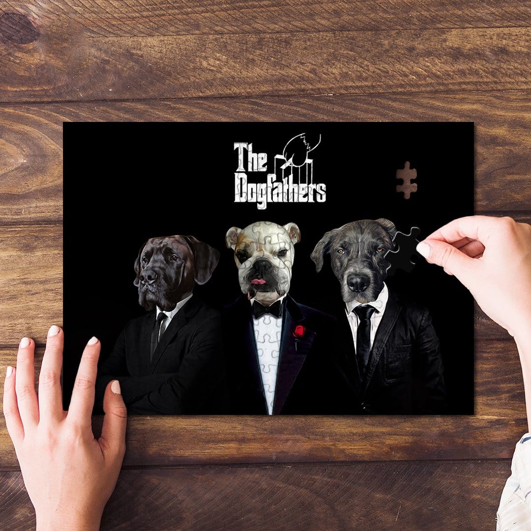 &#39;The Dogfathers&#39; Personalized 3 Pet Puzzle
