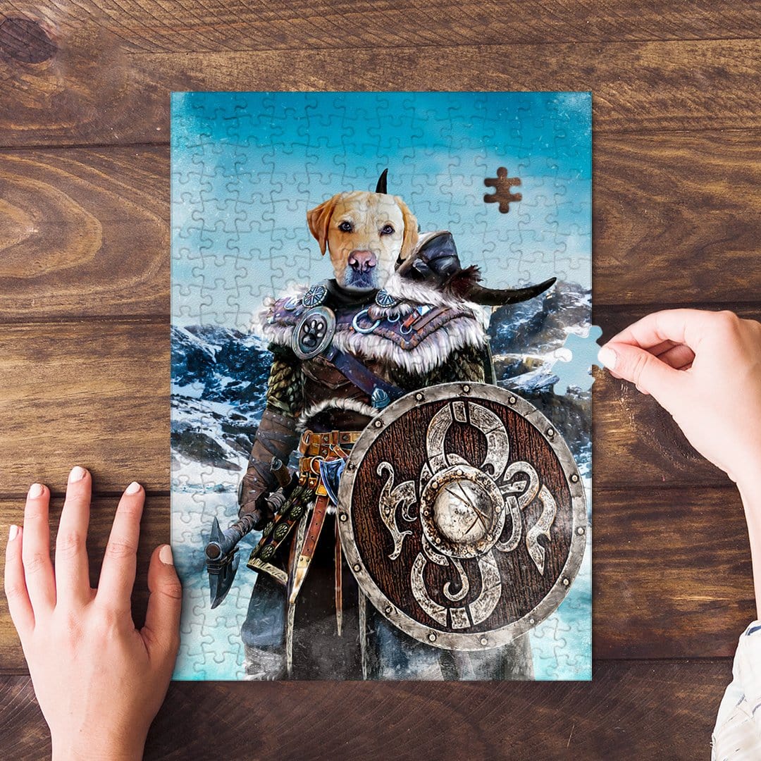 &#39;The Viking Warrior&#39; Personalized Pet Puzzle